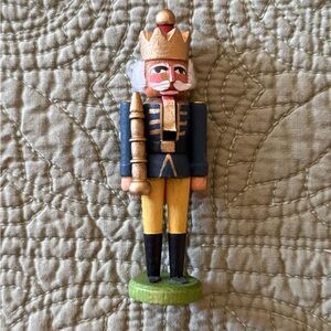Vintage German Holiday Wooden Nutcracker Figurine